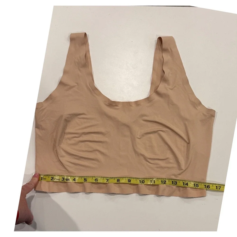 Cheek Boss Seamless Bralette Nude Tan‎ Scoop Neck Lounge Bra Womens 4XL
